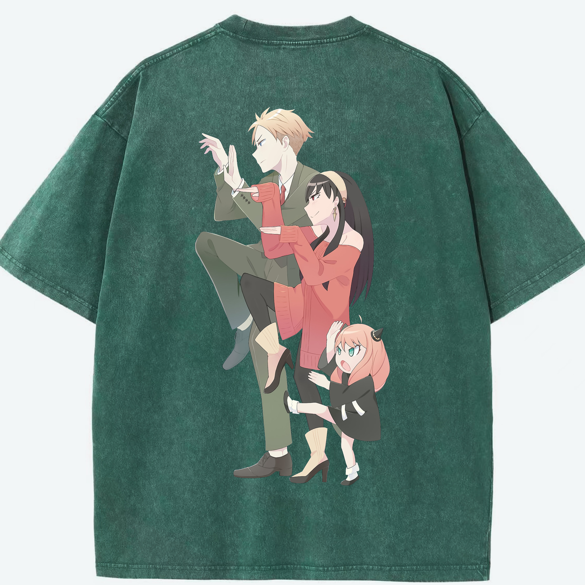 （画像用） SPY×FAMILY间谍家家酒 綿100% ヴィンテージ風 半袖Tシャツ（背面プリント）